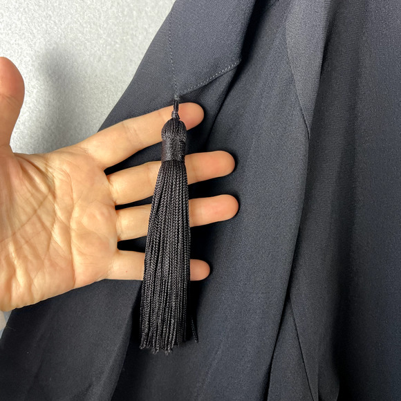 Vintage Mary Ann Restivo Kimono Duster Womens Large Black Tassel Union Made NWT - Picture 5 of 16